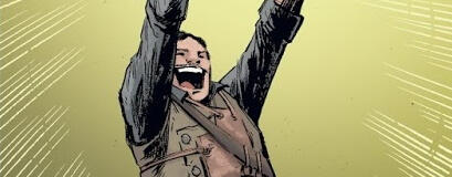 Edward Richtofen from call of duty: zombies cheers happily